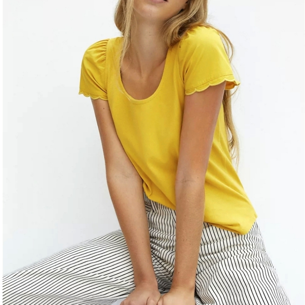 Maeve Lelyah Scalloped Top Size L